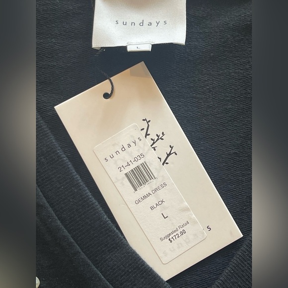 NWT Sundays Gemma Black Ruffle Mini Dress with Pearl Accents, Elastic Waist, XL - Picture 5 of 16